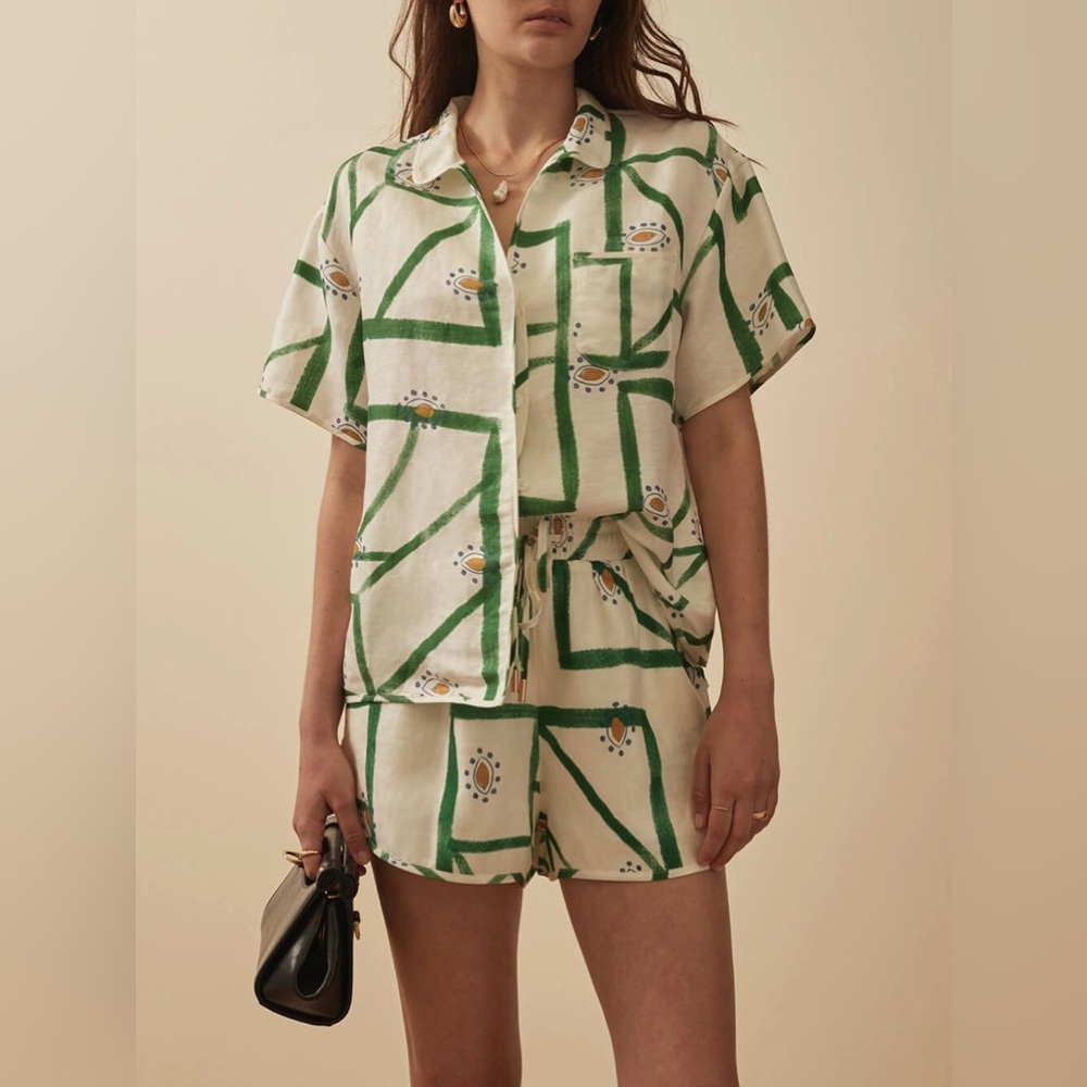 Flash Sale Commense Print Drawstring Shorts Set - Picture 7 of 15